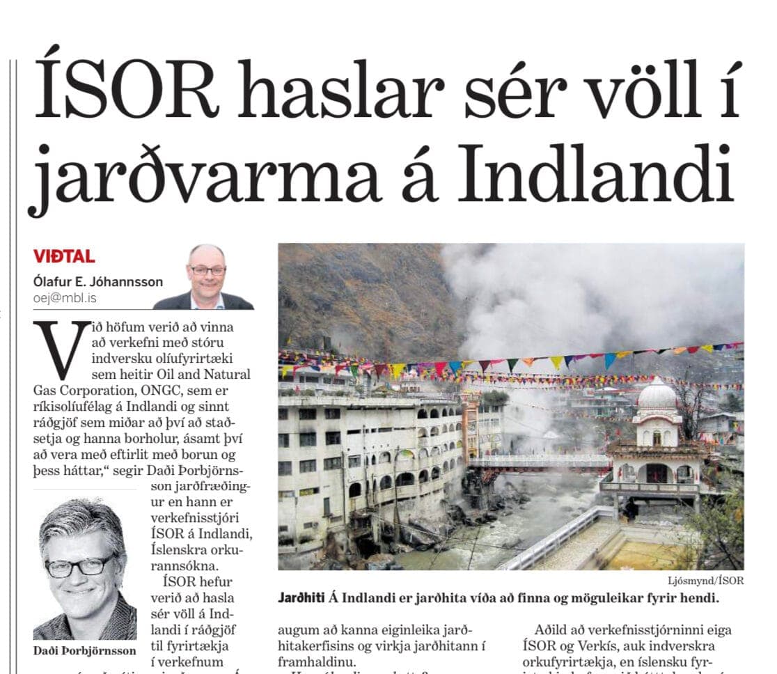 ÍSOR haslar sér völl í jarðvarma á Indlandi