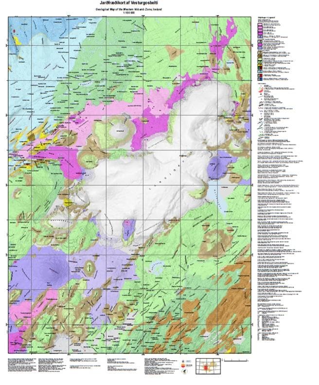 Nýtt jarðfræðikort af Vesturgosbelti landsins